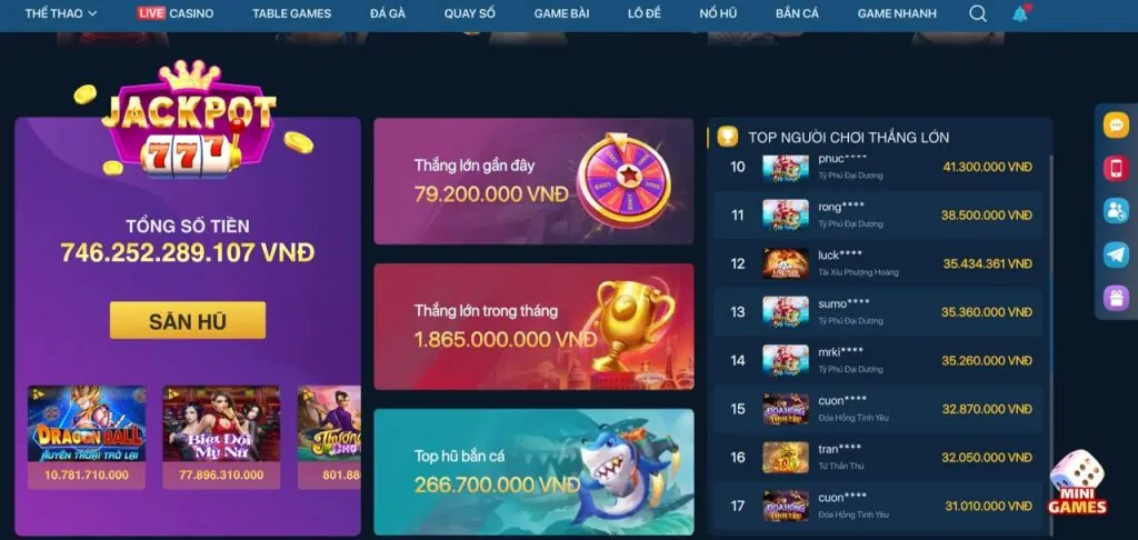 Giao diện cá cược trực tiếp tại 58vin chính thức